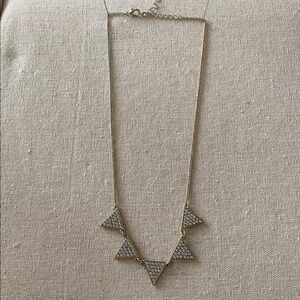 Gold-Tone Triangle Pavé Crystal Station Necklace